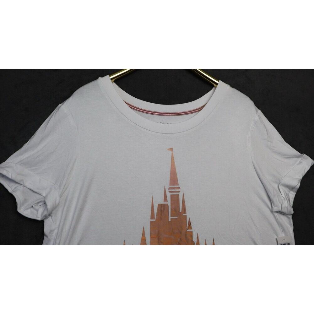 Disney 50th Anniversary White Gold Castle Ladies Shirt Large 1X - Picture 2 of 8